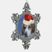 Brittany Spaniel Tin Sneeuwvlok Ornament (Links)
