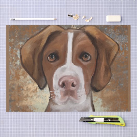Brittany Spaniel Tissuepapier (Craft)