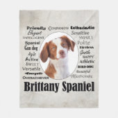 Brittany Spaniel Traits Fleece Deken (Voorkant)
