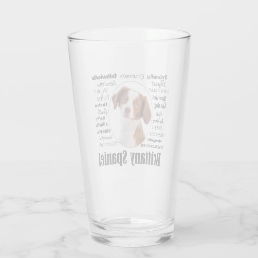 Brittany Spaniel Traits Glas (Achterkant)