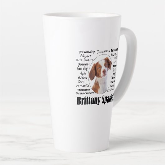 Brittany Spaniel Traits Latte Mok (Rechterhoek)