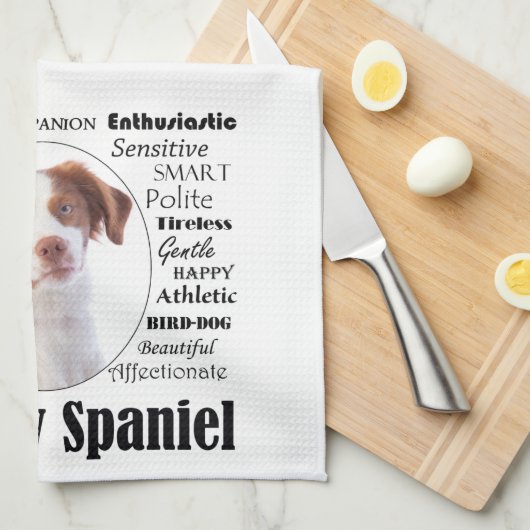 Brittany Spaniel Traits Theedoek (Quarter Fold)