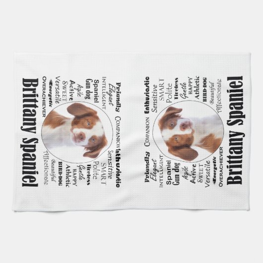 Brittany Spaniel Traits Theedoek (Horizontaal)