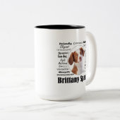 Brittany Spaniel Traits Tweekleurige Koffiemok (Voorkant rechts)