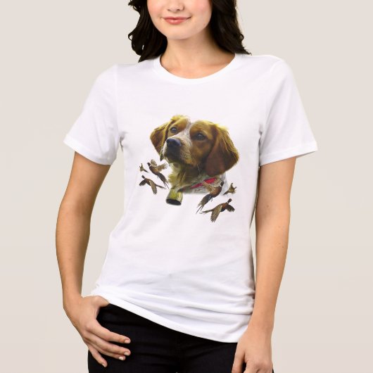 Brittany Spaniel Tri-Blend Shirt (Voorkant)