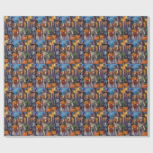 Brittany Spaniel Trick-or-Treating in Halloween Cadeaupapier (Vlak)