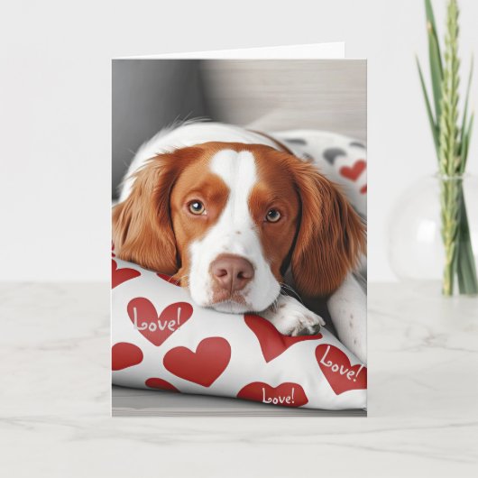 Brittany Spaniel Valentijnkaart Bedankkaart (Voorkant)