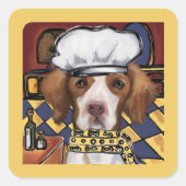 Brittany Spaniel Vierkante Sticker (Voorkant)