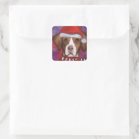 Brittany Spaniel Vierkante Sticker (Tas)