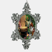 Brittany Spaniel, waar de liefde groeit Tin Sneeuwvlok Ornament (Links)