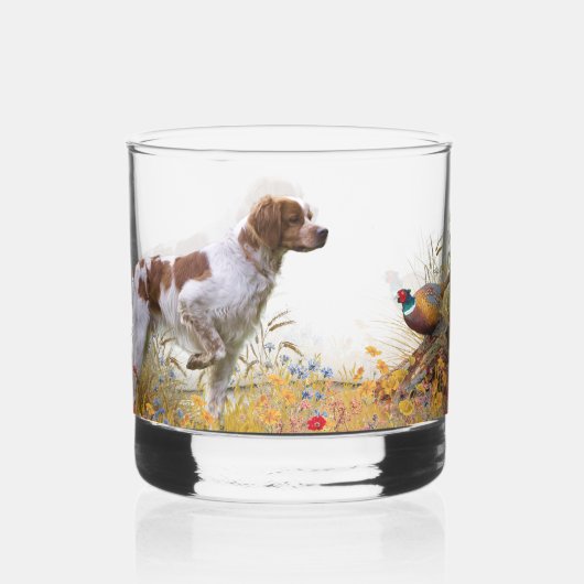 Brittany Spaniel Whiskey Glass Whisky Glas (Voorkant)
