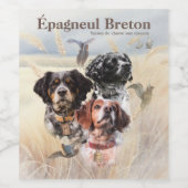 Brittany Spaniel Wijn Etiket (Enkel label)