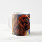 Brittany Spaniel with Christmas Lights Holiday  Koffiemok (Voorkant links)