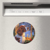 Brittany Spaniel with Christmas Lights Holiday  Magneet (Insitu (Vaatwasser))