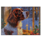 Brittany Spaniel with Christmas Lights Holiday  Snijplank (Voorkant)