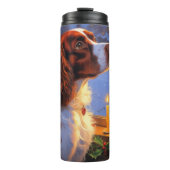 Brittany Spaniel with Christmas Lights Holiday  Thermosbeker (Voorkant)