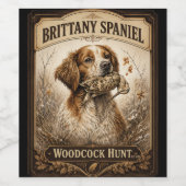 Brittany Spaniel & Woodcock Hunt Wijn Etiket (Enkel label)