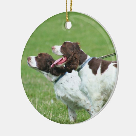 Brittany Spaniels Keramisch Ornament (Links)