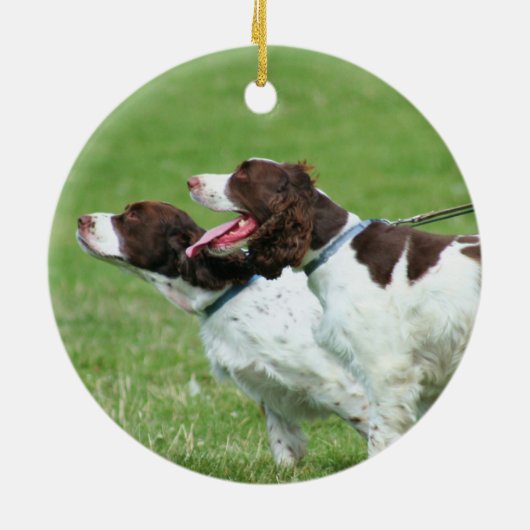 Brittany Spaniels Keramisch Ornament (Achterkant)