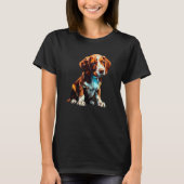 Brittany Springer Puppy Dog Pop Art T-shirt (Voorkant)