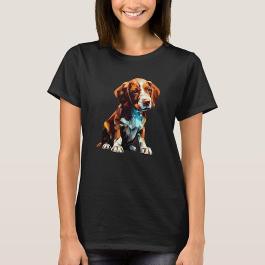 Brittany Springer Puppy Dog Pop Art T-shirt (Voorkant)