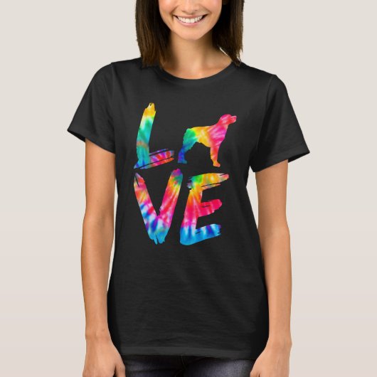 Brittany Tie Dye Love Dog Dad T-shirt (Voorkant)