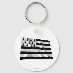 Brittany Waving Flag Sleutelhanger