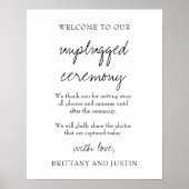Brittany White Unplugged Ceremony Wedding Sign Poster (Voorkant)