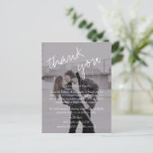 Brittany zwart foto bruiloft receptie dank u briefkaart (Staand voorkant)
