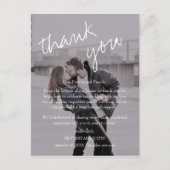 Brittany zwart foto bruiloft receptie dank u briefkaart (Voorkant)