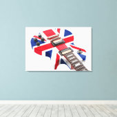 BRITTEN KOMEN GITAAR 24x36 Canvas Afdruk (Insitu (Houten vloer))