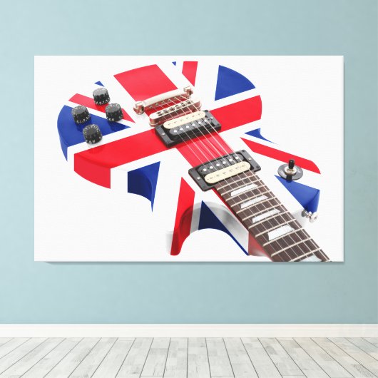 BRITTEN KOMEN GITAAR 32x48 Canvas Afdruk (Insitu (Houten vloer))