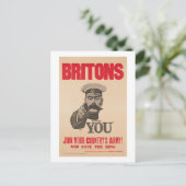 Britten Lord Kitchener Wants You WWI Propaganda Briefkaart (Staand voorkant)