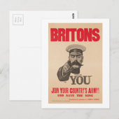 Britten Lord Kitchener Wants You WWI Propaganda Briefkaart (Voorkant / Achterkant)