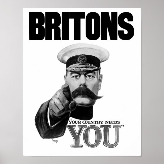 Britten Uw land heeft u nodig - Lord Kitchener Poster (Voorkant)