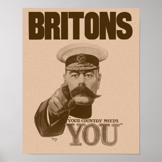 Britten Uw land heeft u nodig - Lord Kitchener Poster (Voorkant)