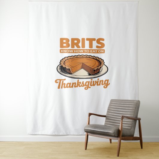 Britten Weten Hoe Te Eten Op Thanksgiving Oversize Wandkleed (In situ)