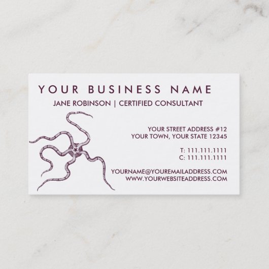 Brittle Star - Serpent Star - Marine Biology Visitekaartje (Achterkant)