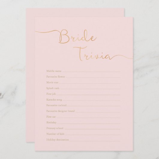 Brittney Bingo Kaart (Voorkant / Achterkant)