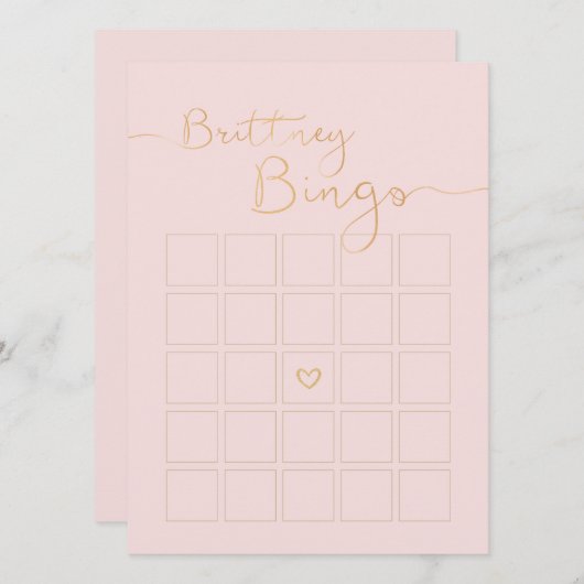 Brittney Bingo Kaart (Voorkant / Achterkant)