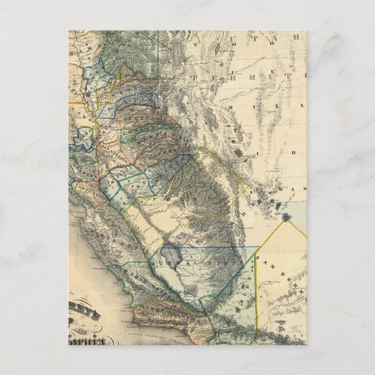 Britton and Rey's Map of California Briefkaart (Voorkant)