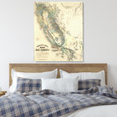 Britton and Rey's Map of California Canvas Afdruk (Insitu (Slaapkamer))