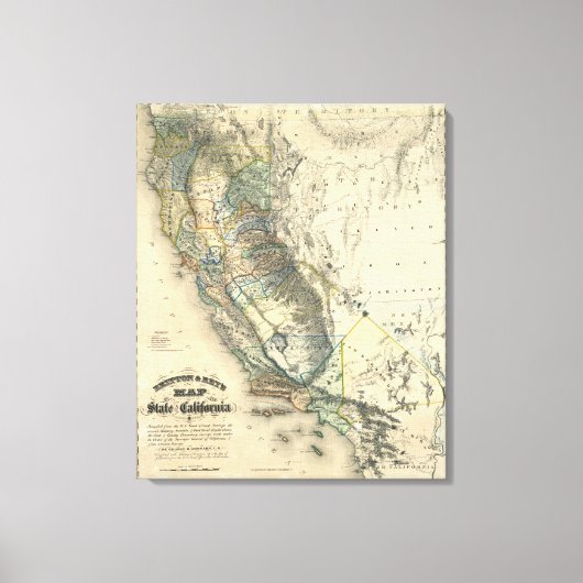 Britton and Rey's Map of California Canvas Afdruk (Voorkant)