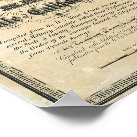 Britton and Rey's Map of California Poster (Hoek)