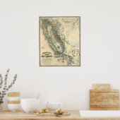Britton and Rey's Map of California Poster (Keuken)