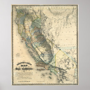 Britton and Rey's Map of California Poster