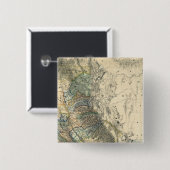 Britton and Rey's Map of California Vierkante Button 5,1 Cm (Voorkant /achterkant)