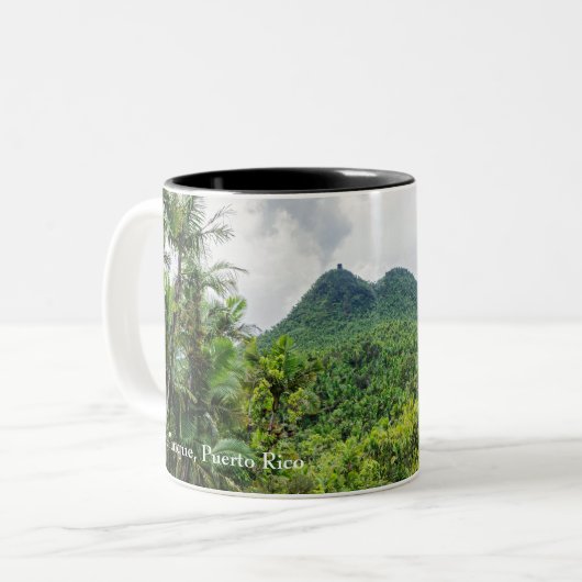 Britton en el-yunque landschap tweekleurige koffiemok (Voorkant links)
