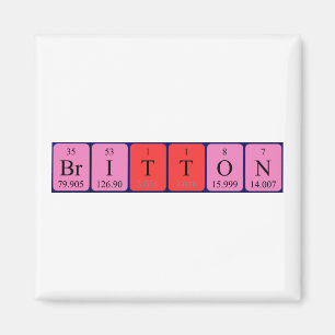 Britton periodiek table name magnet
