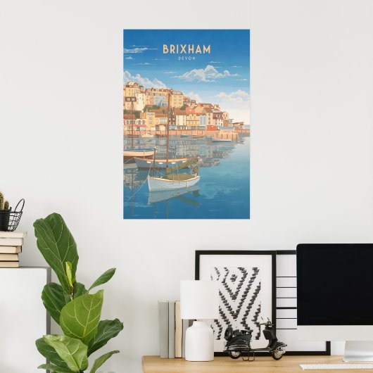 Brixham Devon Kust Reisposter Poster (Thuiskantoor)